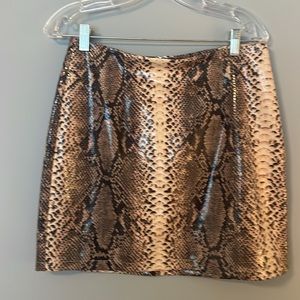 Entro Snake Skin Faux Leather Mini Skirt